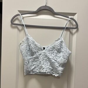 Express Light Blue Lace Camisole Top